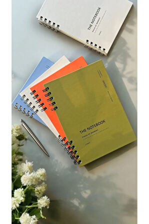 The Notebook Serisi Spiralli 80 Yaprak Noktalı A5 Defter (OLIVE GREEN KAPAK)