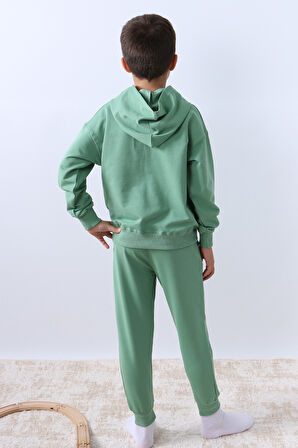 ERKEK ÇOCUK KAPŞONLU EŞOFMAN TAKIMI 4 MEVSİM WOLF BASKILI RİBANALI F12