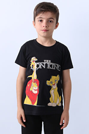 ERKEK ÇOCUK TSHİRT LİON BASKILI BİSİKLET YAKA E36