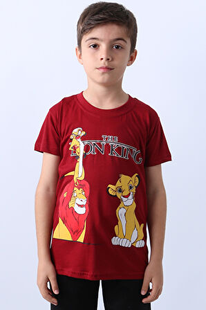 ERKEK ÇOCUK TSHİRT LİON BASKILI BİSİKLET YAKA E36