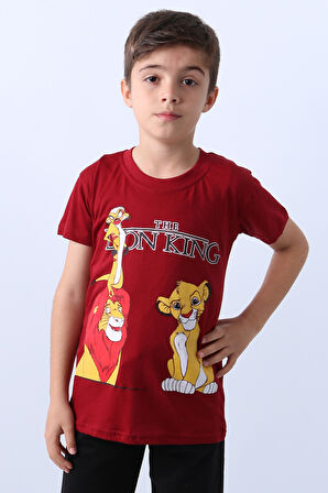 ERKEK ÇOCUK TSHİRT LİON BASKILI BİSİKLET YAKA E36
