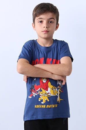 ERKEK ÇOCUK TSHİRT LİON BASKILI BİSİKLET E1