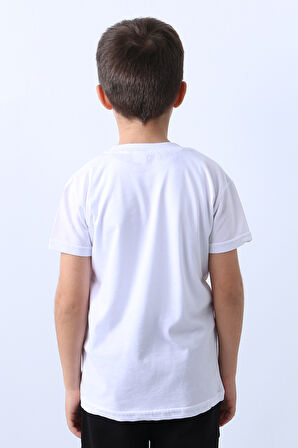 ERKEK ÇOCUK TSHİRT KARAKTER BASKILI BİSİKLET YAKA F16