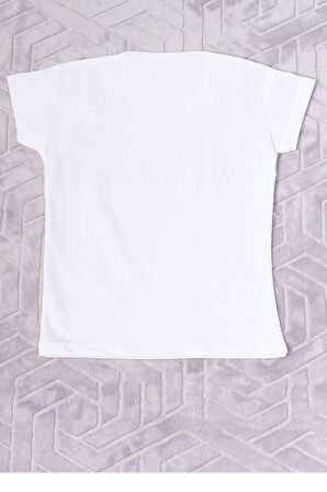 KIZ ÇOCUK TSHİRT YOUTH BASKILI BİSİKLET YAKA C39