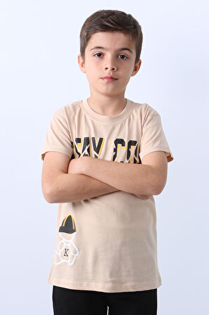 ERKEK ÇOCUK TİŞÖRT STAY COOL BASKILI BİSİKLET YAKA F18