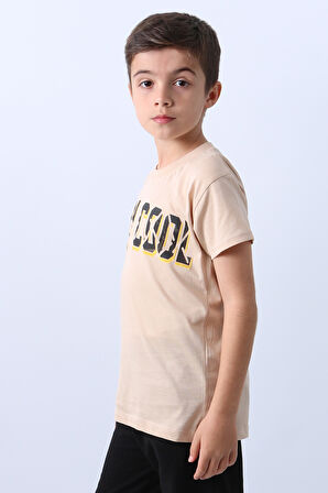 ERKEK ÇOCUK TİŞÖRT STAY COOL BASKILI BİSİKLET YAKA F18