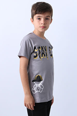 ERKEK ÇOCUK TİŞÖRT STAY COOL BASKILI BİSİKLET YAKA F18