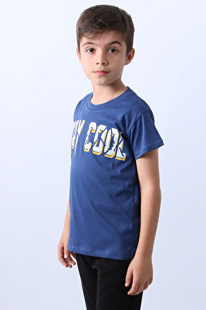 ERKEK ÇOCUK TİŞÖRT STAY COOL BASKILI BİSİKLET YAKA F18