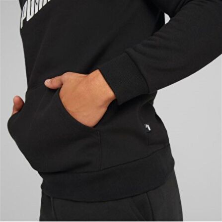 Puma Ess+ 2 Col - Erkek Siyah Pamuklu Kapüşonlu Sweatshirt - 586764 61