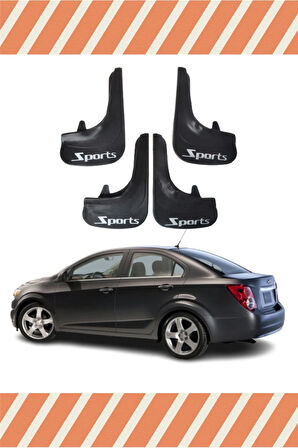 Chevrolet Aveo Sd 2011 sonrası Sports yazılı 4’lü tozluk çamurluk paçalık koruma sağlar