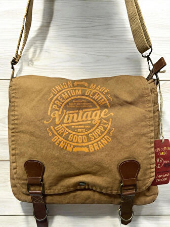 Vintage Salaş Kaliteli Unisex Günlük Gezi Kamp Okul Postacı Omuz Çantası San Diego 32 Cm X 25 Cm