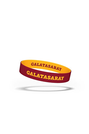 Galatasaray Orijinal Çift Taraflı Silikon Bileklik Hediyelik Ahşap Kutulu