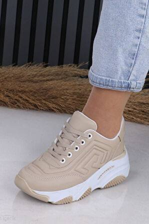 Alete Nude Mat Deri Kadın Spor Ayakkabı