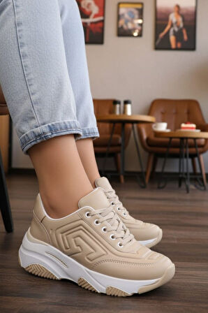 Alete Nude Mat Deri Kadın Spor Ayakkabı