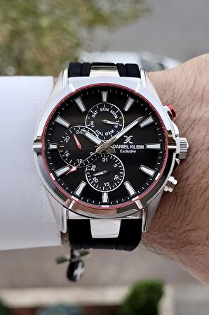 Daniel Klein DKISTE788 Siyah Gümüş Renk İç Göstergeleri Aktif Erkek Kol Saati