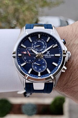Daniel Klein DKISTE789 Lacivert Gümüş Renk İç Göstergeleri Aktif Erkek Kol Saati