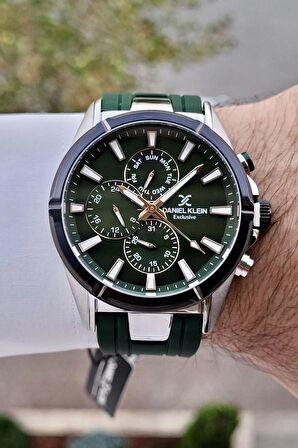 Daniel Klein DKISTE790 Yeşil Gümüş Renk İç Göstergeleri Aktif Erkek Kol Saati