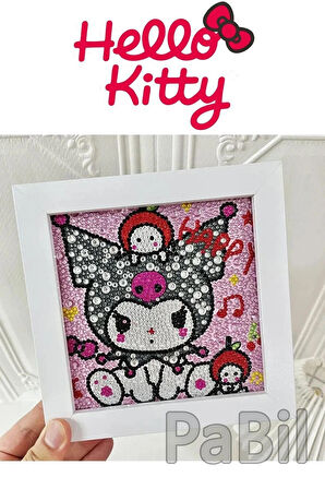 DIY Kendin Yap Elsanatları Hello Kitty Anime Elmas Boyama Seti 15 X 15 - Model 4