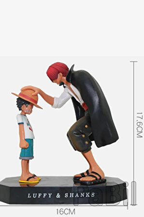 One Piece Anime Manga Aksiyon Figür - Luffy Ve Shanks - 17 Cm X 16 Cm