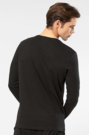 Cacharel Erkek Modal Pamuk V Yaka T-shirt 2243/Siyah