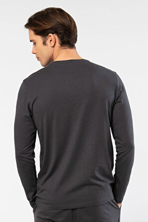 Cacharel Erkek Modal Pamuk V Yaka T-shirt 2243/Antrasit