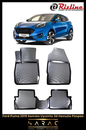 Rizline Ford Puma 2019 Sonrası Uyumlu 3d Havuzlu Paspas
