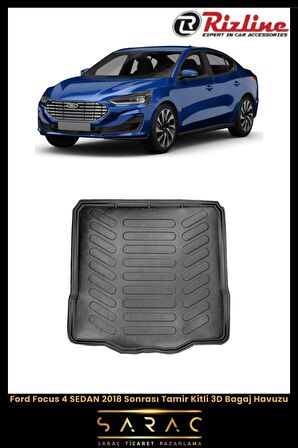 Rizline Ford Focus 4 SEDAN 2018 Sonrası Tamir Kitli 3D Bagaj Havuzu