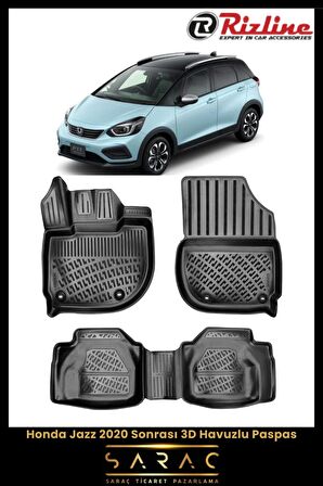 Rizline Honda Jazz 2020 Sonrası 3D Havuzlu Paspas