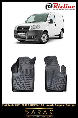 Rizline Fiat Doblo 2001-2009 Panelvan 3d Havuzlu Paspas (2 PARÇA)