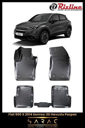 Rizline Fiat 500X 2014 Sonrası 3D Havuzlu Paspas