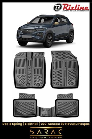 Rizline Dacia Spring ( Elektrikli ) 2021 Sonrası 3d Havuzlu Paspas