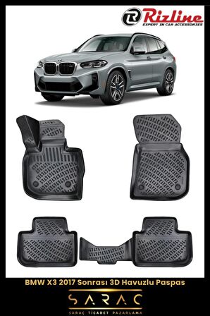 Rizline BMW X3 2017 Sonrası 3D Havuzlu Paspas