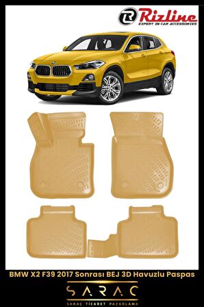 Rizline BMW X2 F39 2017 Sonrası BEJ 3D Havuzlu Paspas