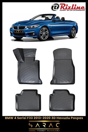 Rizline BMW 4 Serisi F33 2013-2020 3D Havuzlu Paspas