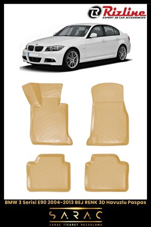 Rizline Bmw 3 Serisi E90 2004-2013 Bej Renk 3d Havuzlu Paspas