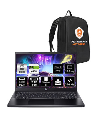 Acer Nitro V 15 i7 13620H 8GB 2TB SSD RTX4050/6GB 144Hz FHD 15.6" W11P Gaming Laptop & PER4 ÇANTA