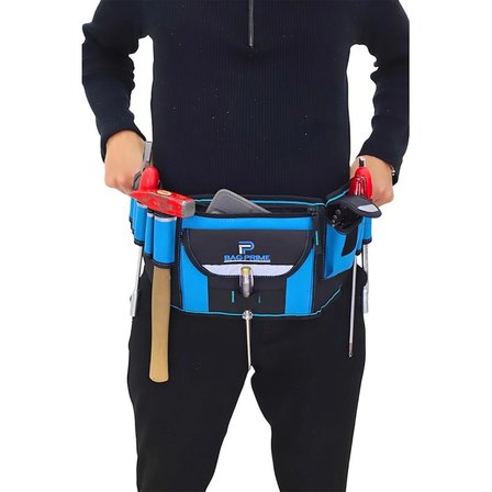 Bagprime Suya Dayanıklı Reflektörlü 11 Bölmeli Usta İşi Takım Çantası Mavi Siyah