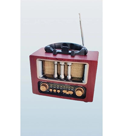 RT-731 Blutoothlu Radyo Fm - Sd Kart - Flash Bellek Girişli Ahşap Portatif Nostaljı Tasarımlı