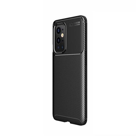 Smcase OnePlus 9 Pro Kılıf Karbon Dokulu Negro Silikon