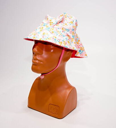 Nabaiji Bebek Uv Korumalı Şapka - Pembe / Çiçek Baskılı 3-5 Yaş 49-51cm Kafa Ölcüsü Çift Taraflı Meridyendukkan