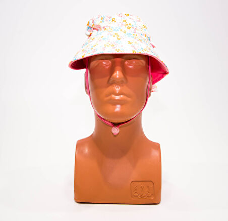 Nabaiji Bebek Uv Korumalı Şapka - Pembe / Çiçek Baskılı 3-5 Yaş 49-51cm Kafa Ölcüsü Çift Taraflı Meridyendukkan