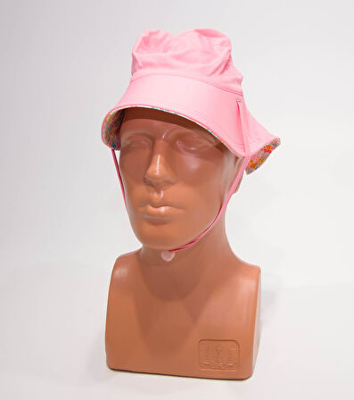 Nabaiji Bebek Uv Korumalı Şapka - Pembe / Çiçek Baskılı 3-5 Yaş 49-51cm Kafa Ölcüsü Çift Taraflı Meridyendukkan