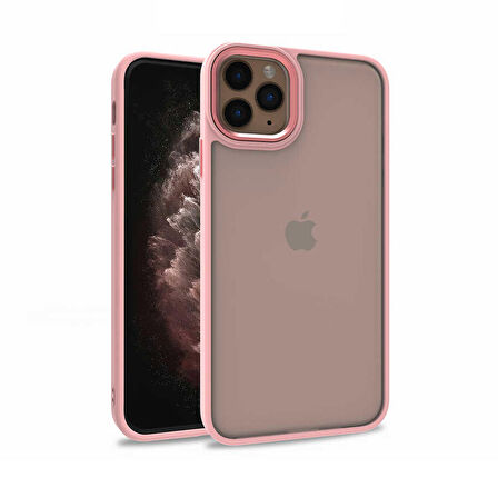 Gpack Apple iPhone 11 Pro Max Kılıf Flora Sert Silikon Arkası Cam Şeffaf