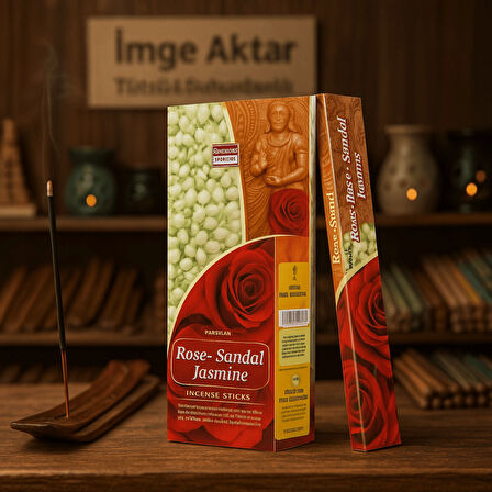 Darshan Incense Rose Sandal Jasmine 20'li Çubuk Tütsü 