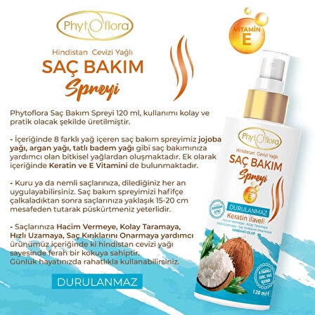 Hindistan Cevizli Saç Bakım Spreyi 120 Ml