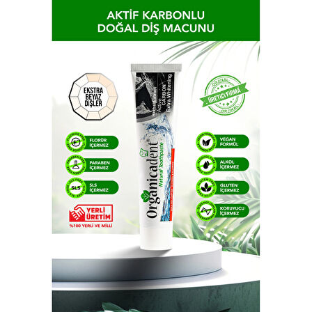 Organicadent Aktif Karbonlu Doğal Diş Macunu 75 Ml