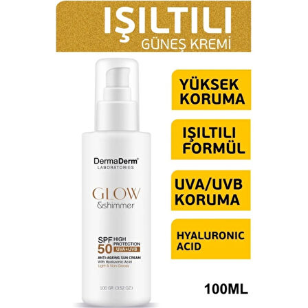 Dermaderm Glow ve Shimmer Simli Günes Kremi Spf 50 100 GR