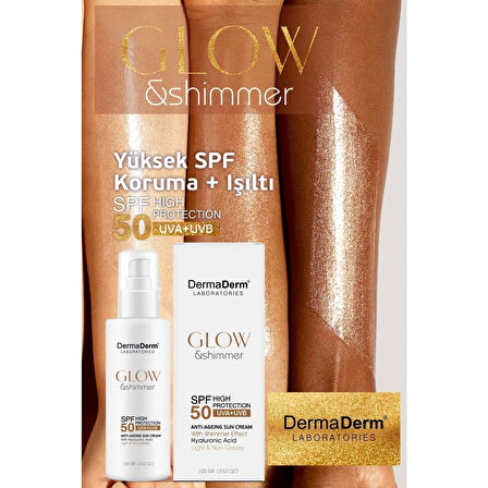 Dermaderm Glow ve Shimmer Simli Günes Kremi Spf 50 100 GR