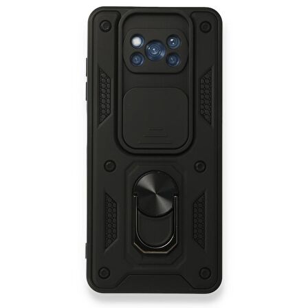 Smcase Xiaomi Poco X3 Pro Kılıf Kamera Korumalı Yüzüklü Tank Pars Silikon