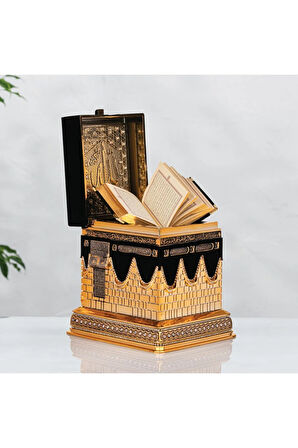 Kabe Kur'an Kabı Altın 18x21 Cm (KUR'AN-I KERİM HEDİYELİ) (TESCİLLİ MARKA)